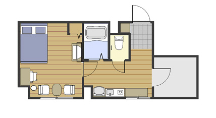 ダブルベッドルーム